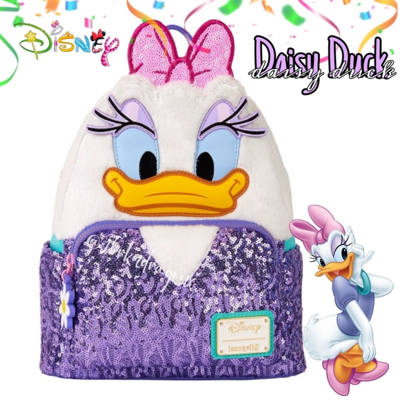 NWT Daisy Duck Backpack Purple Sequin Sparkle 85th Anniversary Disney Loungefly main image 14